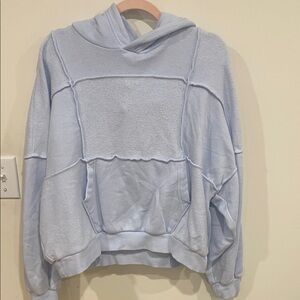 Aerie Soft Blue Patchwork Hoodie